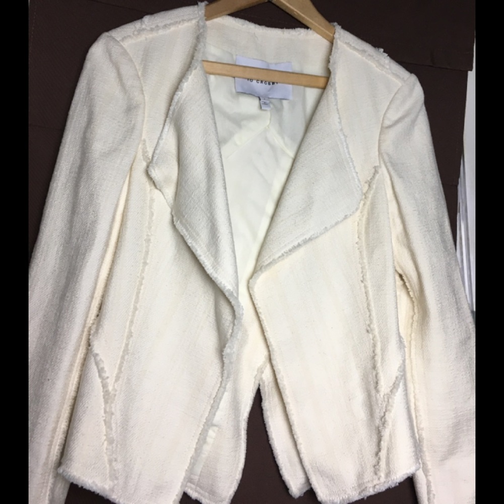 Derek Lam 10 Crosby OpenFront Raw Hem Lined Jacket